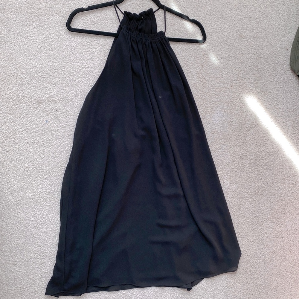 Women’s black halter neck mini dress